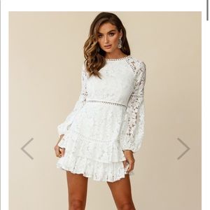 White Selfie Leslie Lace Dress